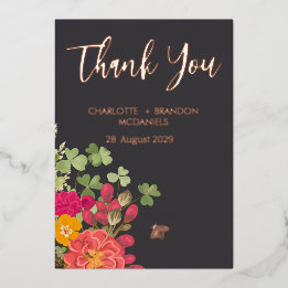 Summer Floral Garden Wildblumen Hochzeit Vielen Da Folieneinladung