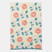 Summer Floral Grapefruit – Coastal Citrus Design Geschirrtuch (Vertikal)