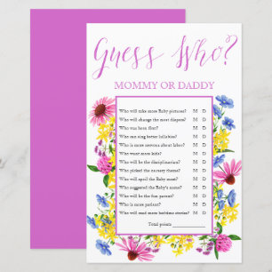 Summer Floral Guess Who Baby Shooting Game