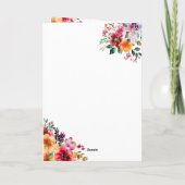 Summer Floral Hochzeit in Urlaubsort Passport Einladung (Rückseite)