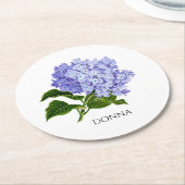 Summer Floral Hydrangea Personalisierte Untersetze Runder Pappuntersetzer (Angewinkelt)