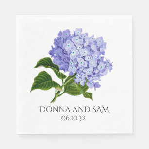 Summer Floral Hydrangea Wedding Cocktail Napkins Serviette