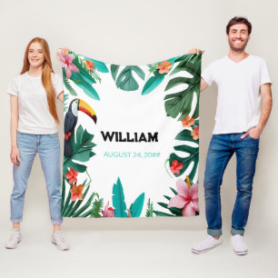 Summer Floral Individuelle Name Kinderzimmer Fleecedecke