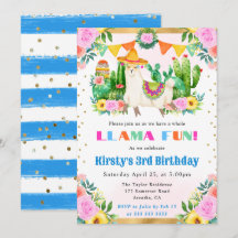 Summer Floral Llama Kindergeburtstag