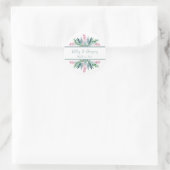 Summer Floral Mint Green Wedding Runder Aufkleber (Tasche)
