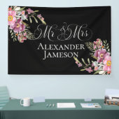 Summer Floral Mr. & Mrs. Wedding Banner (Messe)