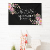 Summer Floral Mr. & Mrs. Wedding Banner (InSitu)