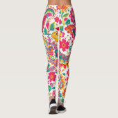 Summer Floral Paisley Pattern Leggings (Rückseite)