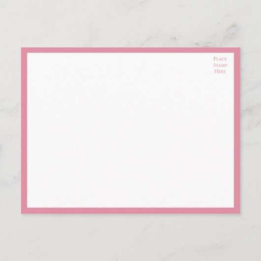 Summer Floral Pink Blume Garden Brautparty Einladungspostkarte (Rückseite)