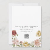 Summer Floral QR Code Wedding Einladung (Rückseite)