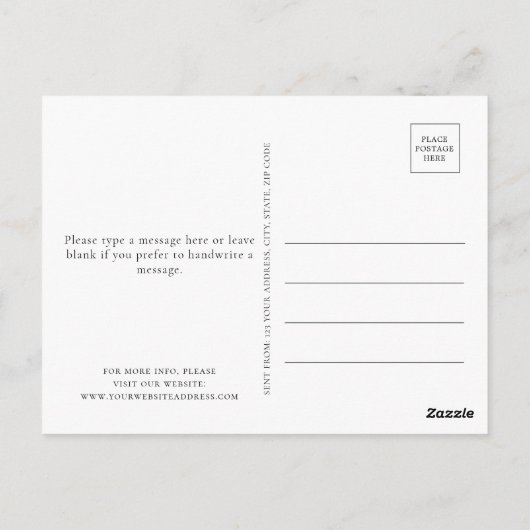 Summer Floral Save the Date Postkarte (Rückseite)