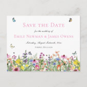 Summer Floral Save the Date Postkarte (Vorderseite)