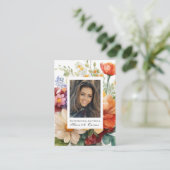 Summer Floral Spanish Beerdigung Gebet Platzkarte (Stehend Vorderseite)