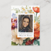 Summer Floral Spanish Beerdigung Gebet Platzkarte (Vorderseite)