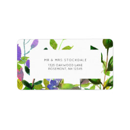 Summer Floral Watercolor Wedding Return Label Adressaufkleber