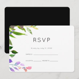Summer Floral Watercolor Wedding RSVP Einladung