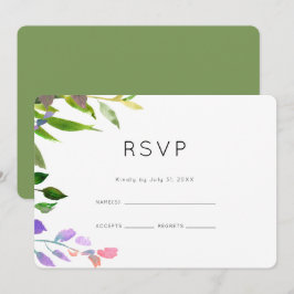 Summer Floral Watercolor Wedding RSVP Einladung