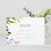 Summer Floral Watercolor Wedding RSVP Einladung (Stehend Vorderseite)