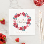 Summer Floral Wreath Baby Dusche Serviette (Beispiel)