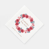 Summer Floral Wreath Baby Dusche Serviette (Ecke)