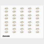 Summer Floral Wreath Wedding Monogram Stickers (Blatt)