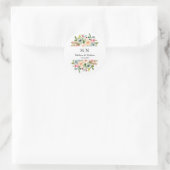 Summer Floral Wreath Wedding Monogram Stickers (Tasche)