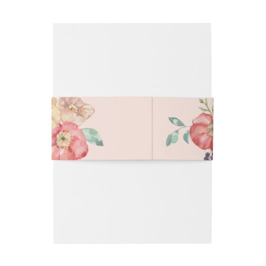 Summer Florals Wedding Cutlery Band Wasserfarbe (Rückseitenbeispiel)