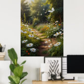 Summer Flower Garden White Blume Poster (Heimbüro)