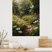 Summer Flower Garden White Blume Poster (Küche)