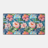 Summer Flowers Tropical Floral Pattern Girly Schreibtischunterlage (Vorderseite)