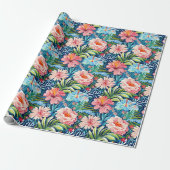 Summer Flowers Tropical Pretty Floral Pattern Geschenkpapier (Ungerollt)