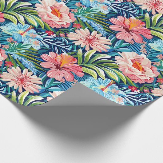 Summer Flowers Tropical Pretty Floral Pattern Geschenkpapier (Ecke)