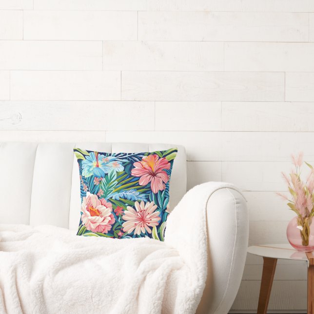 Summer Flowers Tropical Pretty Floral Pattern Kissen (Liege)