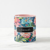 Summer Flowers Tropical Pretty Floral Pattern Tasse (Zentrum)