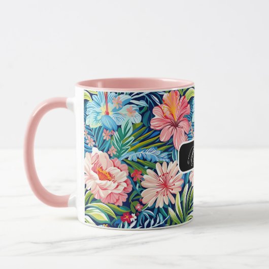 Summer Flowers Tropical Pretty Floral Pattern Tasse (Links)