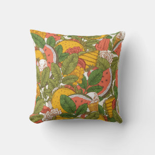 Summer food seamless pattern. Sanwiches,ice cream  Kissen