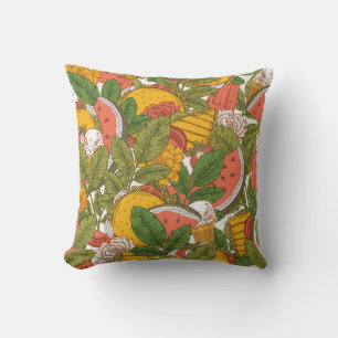 Summer Food Vintag Illustration Muster Kissen