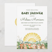 Summer Forest Animals Baby Dusche Einladung (Vorne/Hinten)