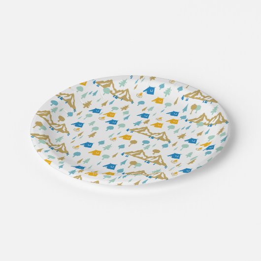 Summer Forest Camping Pappteller (Schrägansicht)