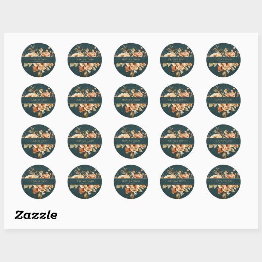 Summer Forest Witch Teal Round Wedding Sticker (Blatt)