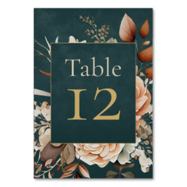Summer Forest Witch Teal Table Number Tischnummer