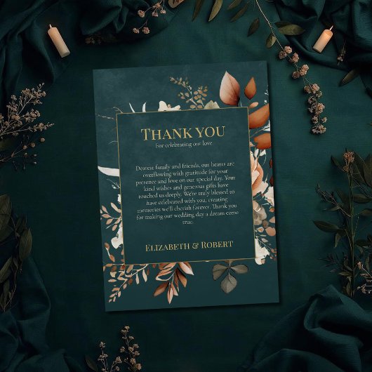 Summer Forest Witch Teal Thank You Card Dankeskarte