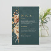 Summer Forest Witch Teal Wedding Details Card Einladung (Stehend Vorderseite)