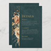 Summer Forest Witch Teal Wedding Details Card Einladung (Vorne/Hinten)