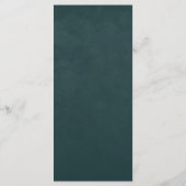 Summer Forest Witch Teal Wedding Menu Menükarte (Rückseite)