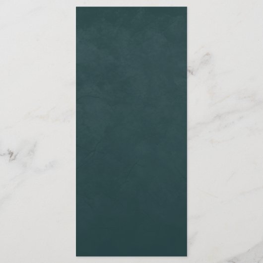 Summer Forest Witch Teal Wedding Menu Menükarte (Rückseite)