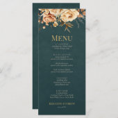 Summer Forest Witch Teal Wedding Menu Menükarte (Vorne/Hinten)