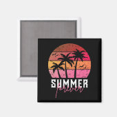 Summer Forever Vintag Retro Sunset Magnet (Vorderseite/Rückseite)