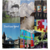 Summer Foto Collage of Switzerland Duschvorhang (Vorderseite)