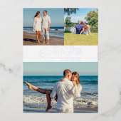 Summer Foto Collage Save the Date Card Folieneinladung (Vorderseite)